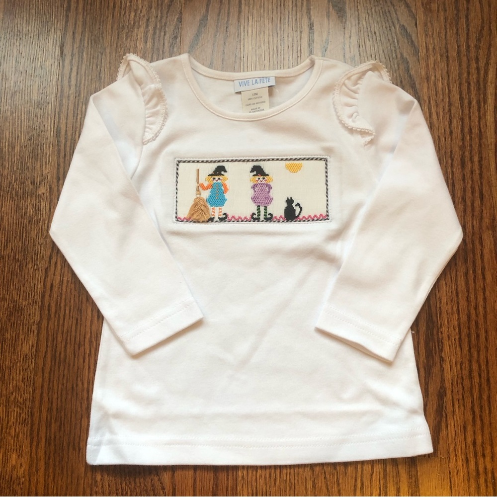 NEW Vive la Fete Smocked Halloween Witch Shirt
